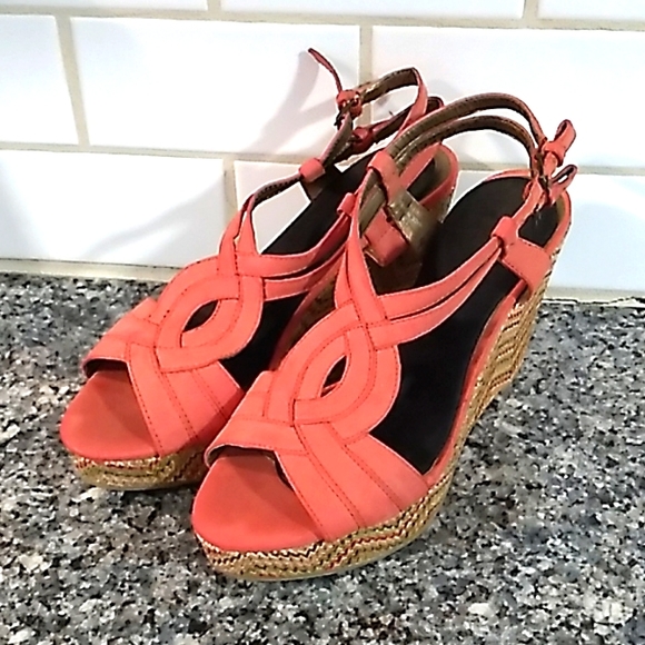 St. John's Bay Shoes - St.Johns Bay Coral Platform Wedge Sandals. Size 7.5
